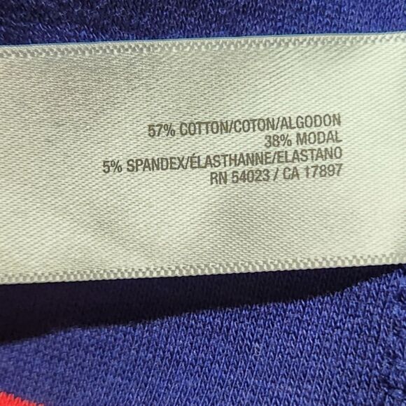 Old Navy Dress Long Sleeve Short Shift Stretch Cotton Stripe Red Navy Blue XL - Picture 10 of 11